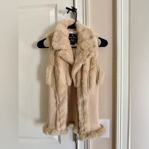 Guess Faux Fur Vest in Soft Beige